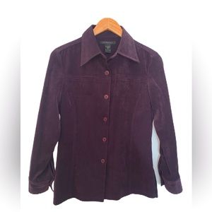 Express Purple Faux Suede Button Down Shirt Size Small